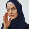 Hijabs Ramadan Crinke Chiffon Hijabs vrouwen gewone moslim sjaal islam vrouw tulband geplooide hoofddoek lange sjaalkop wrap islamitische tulband D240425