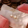 Boucles d'oreilles en peluche S925 Sterling Silver Natural Natural Natural Ewater Pearls en forme de riz Perles de riz 7 mm Modèles classiques simples de bijoux classiques