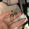 Dangle Chandelier Simple Silver Color Pin Stud Earrings For Women Punk Hip Hop Creative Paper Clip Personality Earrings New Trend Jewelry