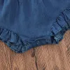One-Pieces 2020 Baby Summer Clothing Pasgeboren baby Babymeisjes Romper Solid Denims Playsuits Playpares Mouwloze riem Sunsuit Hoge kwaliteit