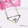 Silver Triangle Pendants Necklace Female Stainless Steel Couple Gold Chain Pendant Jewelry on the Neck Gift for Girlfriend Accessories 852