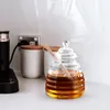 Servis uppsättningar sked glas honung burk sallad dressing container pott trä sirap dispenser stiger