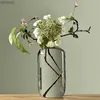 Vases Japanese Zen Transparent Glass Vase Simple Glass Plant Flower Vases Creative Hydroponic Terrarium Table Decorative Flower Pot