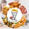 Armazenamento de cozinha 3pcs batatas fritas Stands com molho Diper Cone Basket Helder reutilizável para gadgets de comida