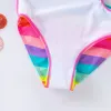 Swimwear chicas de una pieza Strpes coloridas trajes de baño de verano