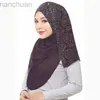 Hijabs modet rhinestone chiffong scarf lady muslim hijab lyx pärla pärl halsdukar sjal kvinnor lång halsduk sjal d240425