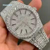 Wysokie sprzedaż VVS Pass Tester Moissanite Diamond Luksusowe zegarki Automatyczna eta arabska tarcza lodowa kwarcowa zegarek na męskie