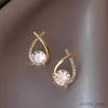 Dangle Chandelier New Trendy Rhinestone Pearl Stud Earrings for Women Exquisite Elegant Shiny Crystal Earrings Wedding Jewelry Birthday Gift