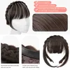 Simuleringsslipbangs peruk av anti kvinnors front snygg med flätor integrerad hoop hårlapp