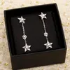 Серьги -серьги -грибы бренд Vintage Diamond for Women Luxury Jewelry Designer Eargrop Pure 925 Silver Lady Star