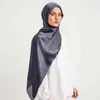 Hijabs mode couleur solide écharpes châles musulmans satin plissé hijab femmes musulmanes fitchscarf d240425