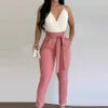 حللا للسيدات رومبيات الصيف رومبير نساء بذرة عالية الخصر slveless قطعة واحدة تلعب النساء bodysuit rompers monos mujer y240425