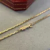Projektant Trend Carter Gold Splated 18k Rose Gold Okrągły Naszyjnik Klasyczny Trzy Diamentowy Pełny obojczyk Łańcuch Modny 157k