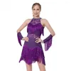 Stage Wear Dance Dance Disten Drinestone Sequin Flapper Party Latin Salsa Ballroom Dancing