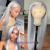 Designer high-quality wigs hair for women Wigs Silver Gray Long Straight Hair Front Lace Wig Synthetic Fiber Full Head Cover