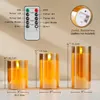 LED Flameless Kerzen mit fernbatteriebetriebenem leichten Licht für Festivalhochzeiten Home Party-Dekor-Ivory White 240417
