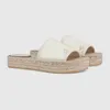 Kvinnor glider CLOG STRAW SATH STALPERS ESPADRILLES Sandal Women Platform Slide Slipper ihålig utformare Sandaler Summer Sandale Woven Rope Fishermans Shoes