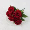 Fleurs décoratives Roses en velours artificiel Bouquet de la Saint-Valentin Jardin cadeau El Decoration Fake Rose Simulation Flower Wedding Decor