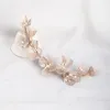 Clip per capelli Chieni da sposa a fascia da sposa Luce lussuose viti da fiori eleganti per la maschera per matrimoni per banchetti