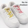 Skodelar 1Pair No Tie Shoelace Without Ties Diamond Cross Lock Quick Release For Men Women's Sports Shoes Gradient Elastic Laces Sneakers