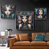 Surreal Butterfly Flower Elf Portrait Posters Prints Gothic Fantasy Big Eyes Angel Canvas Painting Childrens Room Home Decor 240425