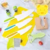 17 pezzi bordi digati per bambini coltelli da verdura di verdure arricciatrici per bambini set da coltello set da tavolo per bambini pelapatrice cucina cucina 240420