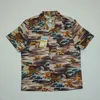 Men's Casual Shirts BOB DONG Eagle Pine Tree Print Aloha Hawaiian Shirts Summer Vintage Tee For Men 240424