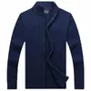 Herrtröjor 2024 Misniki Men Casual Stand Collar Christmas Knitwear Slim Fitted Zippers Cardigans M-3XL AXP29