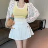Malhas femininas terno de duas peças tricotado Cardigan Cardigan Stuns Women Y2K Roupas Streetwear Spring Summer Summer Kawaii Coroa chique coreana