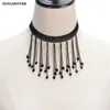 Подвески Duojiaoyan ручной работы черные кружевные женские аксессуары модные кисточки Gothic Choker Ball