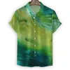 القمصان غير الرسمية للرجال أوراق خضراء قميص هاواي الرجال نساء صيف شاطئ الشاطئ