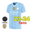 Fotbollströjor Haaland 23 24 de Bruyne Phillips mans städer grataliska Ferran Mahrez Foden Bernardo Joao Cancelo Z Rodrigo Football Shirt Men Kids Sets Uniforms