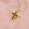 Pendant Necklaces The Black Cross Pattern Luxury And Low-key Necklace Gives A Feminine Touch Of Light Niche Design