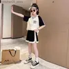 Clothing Sets Girls 2023 New Summer Cotton Casual Sportswear 3-14 Year Old Baby and Teenager Children Korean Style Set Childrens Q240425