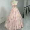 Luxo Bordado Floral Bordado Longo Prom Casamento Noite Vestidos de Casamento