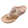 Sandals Shoes Woman 2024 Trend Ladies Summer Vintage Wedge Beach Slippers With Toe Platform Flower Decoration Plus For Women
