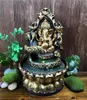 Ręcznie robione hinduskie ganesha statua wewnętrzna fontanna wodna LED Waterscape Dekoracje domu Lucky Feng Shui Ozdoby powietrzne T20038235546