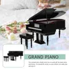 Figurines décoratines Boîte à piano avec banc Boîtes musicales Gift Statue Tabletop Ornement Supplies White