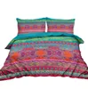 Yeşil mor cesur çizgiler tasarım yatak seti dekoratif 3 adet nevresim, 2 yastık shams ile aile ev yatağı 240425