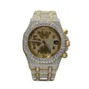 Wysokie sprzedaż VVS Pass Tester Moissanite Diamond Luksusowe zegarki Automatyczna eta arabska tarcza lodowa kwarcowa zegarek na męskie