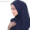 Hijabs Fashion Women Chiffon Scarf Leaf Diamond Crystal Scarf Hijab Shawls Wraps Muslim Hijab Scarf d240425