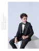 Garnitury Dzieci Piano Party Kurtka kamizelki 3ps podwójnie piersi Tuxedo Dress Boys Stripe Wedding Suit Dzieci