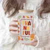 Window Stickers UV DTF Sticker Thanksgiving Theme For The 16oz Libbey Glasses Wraps Cup Can DIY Waterproof Easy To Use Custom Decals D7992