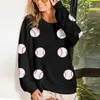 Swein-shirt à sweats de baseball de baseball brillant aux sweats d'automne de base de baseball de baseball brillant