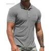 Men's T-Shirts 100% Cotton Men Casual T-Shirts Gym Summer Lapel Collar T-Shirt Short Sleeve Tops Tees Men Clothes Streetwear High ElasticL2404