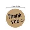 Gift Wrap 500pcs Homemade Thank You Kraft Stickers Round Seal Label For Small Shop Handmade Stationery Decoration