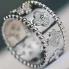 Yüzük Tasarımcısı Lüks Takı Yüzükleri Kadınlar İçin Yüksek Sürüm 925 Sterling Gümüş Kaleidoskop Yüzüğü 18K Altın Kaplama Yonca Çiçek Boncuk Kenarı