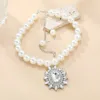 Anhänger Halskette Drawye Perlen Halskette für Frauen Strasssteine Ins Mode Vintage Elegant einfache Schmucksets Dinnerparty Collares Para