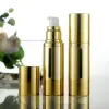 Bouteilles 30 ml Highend Gold Gold Airless Vas Pump Pump Lotion Shampoo Bottle Cosmetic Container Travel Refipillable Bouteilles pour le maquillage Produits