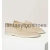 Loro Piano LP Summer Mens Charms أحذية عارضة أحذية مشوية شقة منخفضة أعلى من جلد الغزال من جلد البقر Oxfords moccasins الراحة المطاطية الوحيدة المشي مع مربع EU38-45